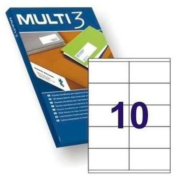 Etiquetas adesivas MULTI 3 Branco Reto 500 Folhas 105 x 57 mm