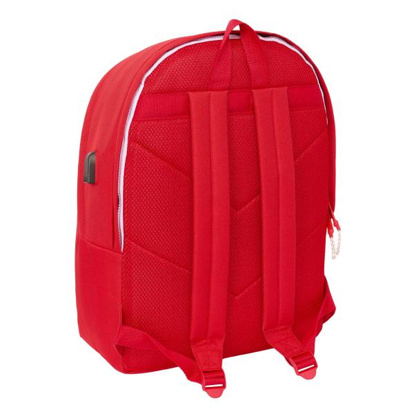 Mochila para Portátil e Tablet com Saída USB Sevilla Fútbol Club Vermelho 31 x 44 x 18 cm