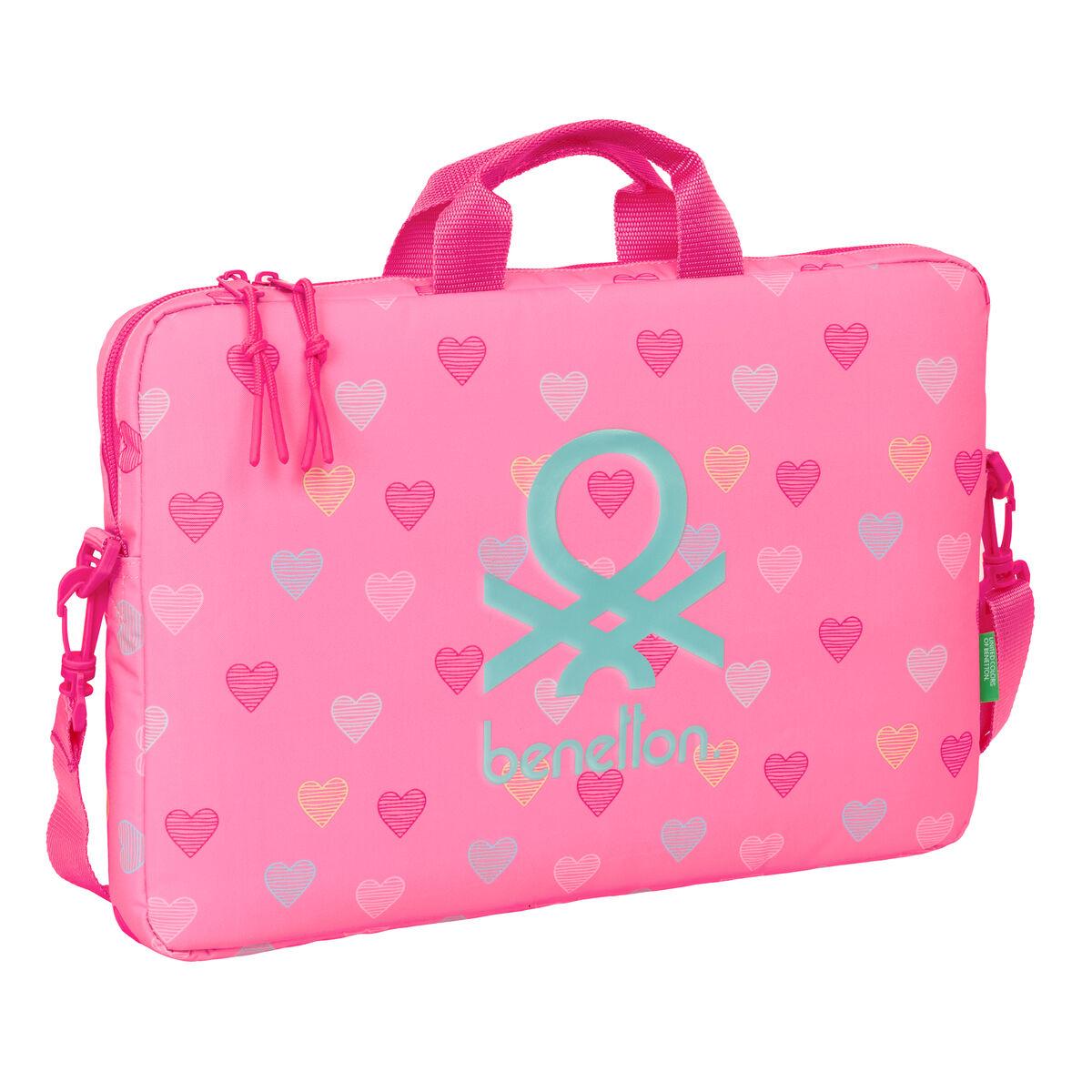 Mala para Portátil Benetton Heart Cor de Rosa 40 x 27 x 4 cm