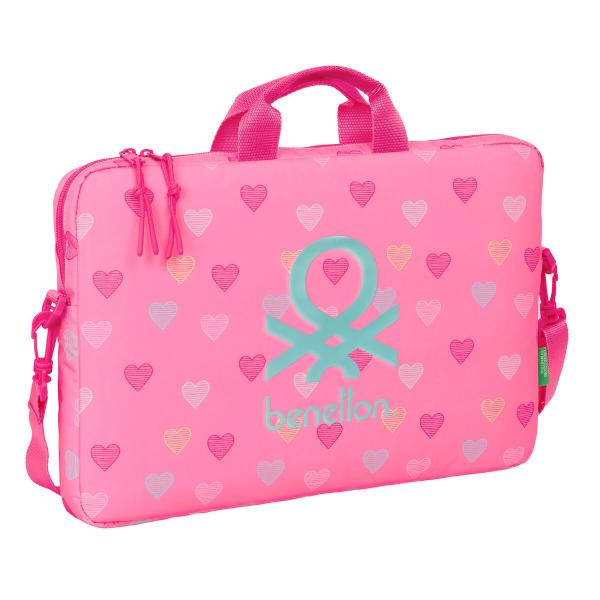 Mala para Portátil Benetton Heart Cor de Rosa 40 x 27 x 4 cm