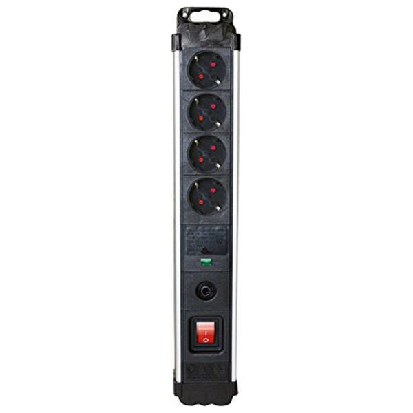 Extensão com 4 tomadas com interruptor Silver Electronics 49644 3680W Preto