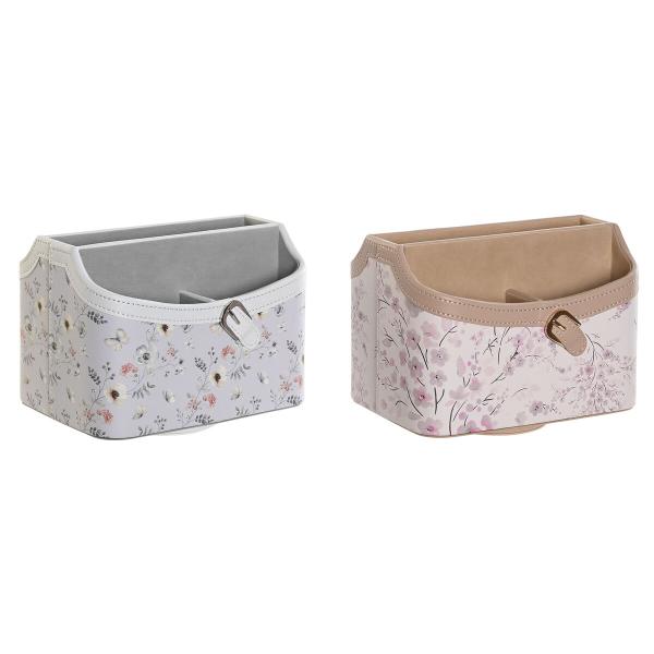 Suporte para comandos DKD Home Decor Azul Cinzento Camel Rosa Claro 2 Unidades
