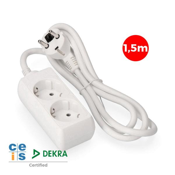 Extensão com 2 Tomadas sem Interruptor EDM 41015 Schuko (1,5 m)