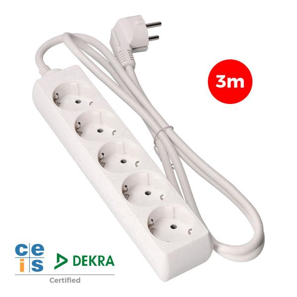 Extensão com 5 Tomadas sem Interruptor EDM 41035 Schuko (3 m)
