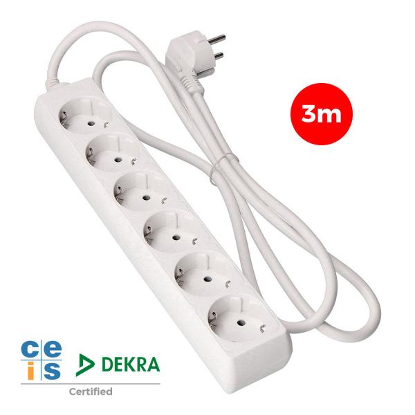 Extensão com 6 Tomadas sem Interruptor EDM 41036 Schuko (3 m)