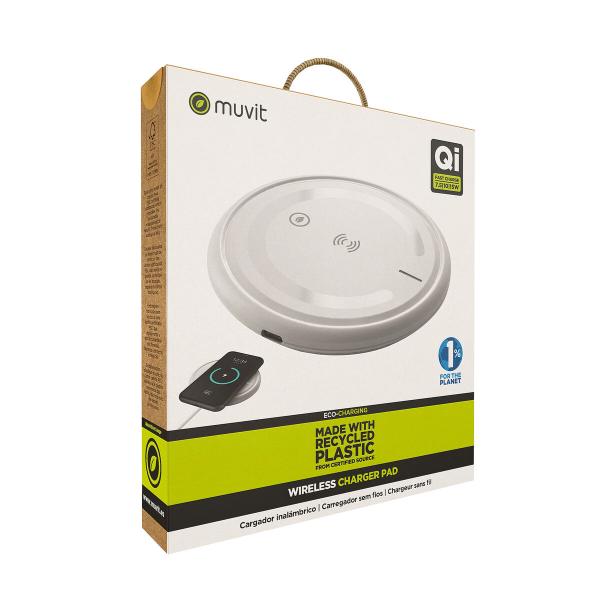 Carregador sem Fios Muvit for Change W114-R WHITE Branco