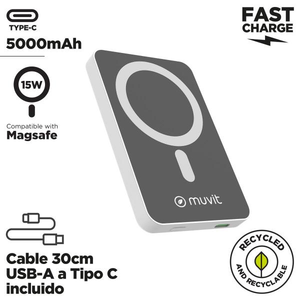 Powerbank Muvit for Change DP51AQ-R Branco 5000 mAh