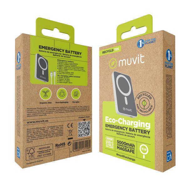 Powerbank Muvit for Change DP51AQ-R Branco 5000 mAh