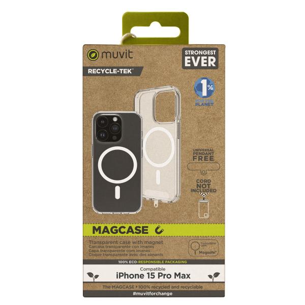 Capa para Telemóvel Muvit for Change iPhone 15 Pro Max Clear Magnética