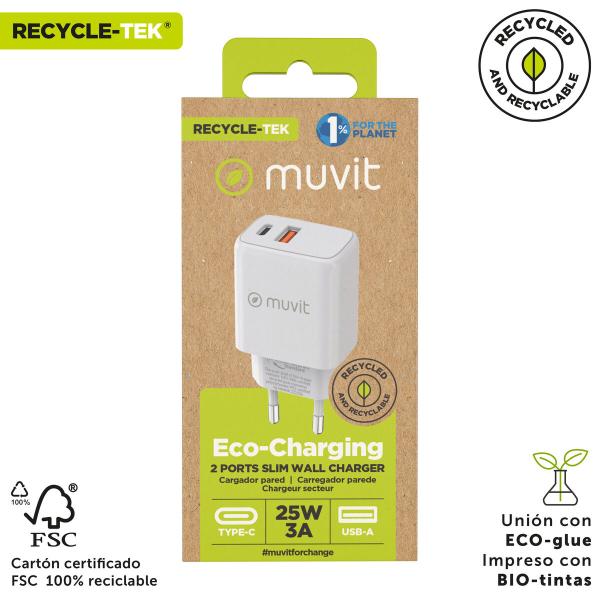 Carregador de Parede Muvit for Change MC-215 Branco 18 W 25 W