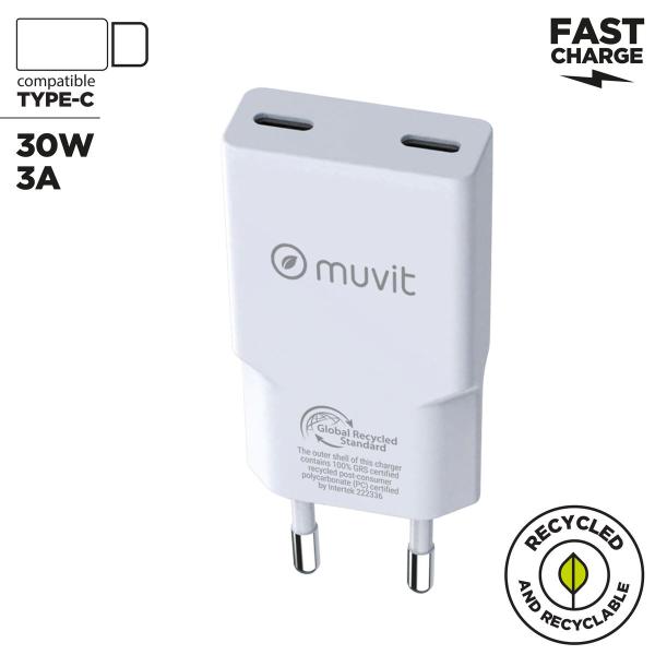 Carregador de Carro Muvit for Change HC-263C Branco 30 W
