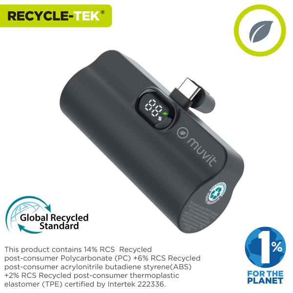 Powerbank Muvit for Change DP53D-R-PD Preto 5000 mAh