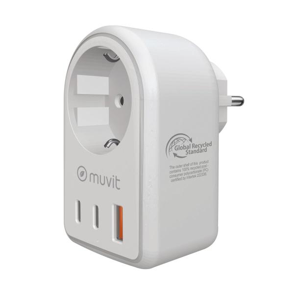 Carregador de Parede Muvit for Change 851DQ-DE Branco 20 W