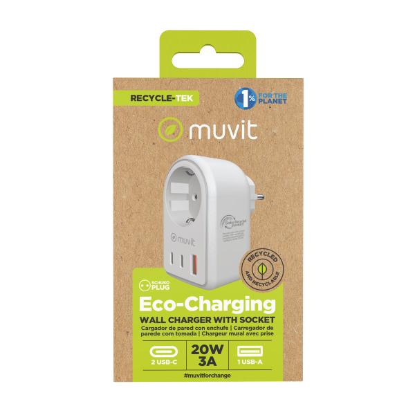 Carregador de Parede Muvit for Change 851DQ-DE Branco 20 W