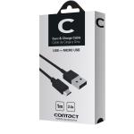 Cabo USB para Micro USB Contact 1 m Preto