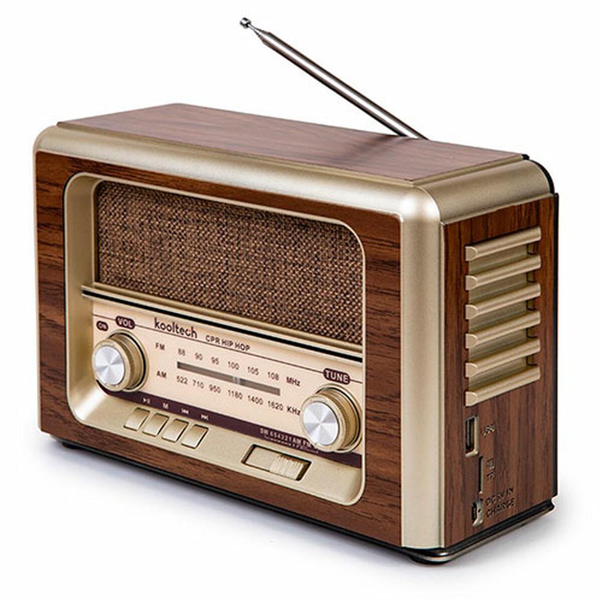 Rádio Portátil Bluetooth Kooltech Retro AM/FM