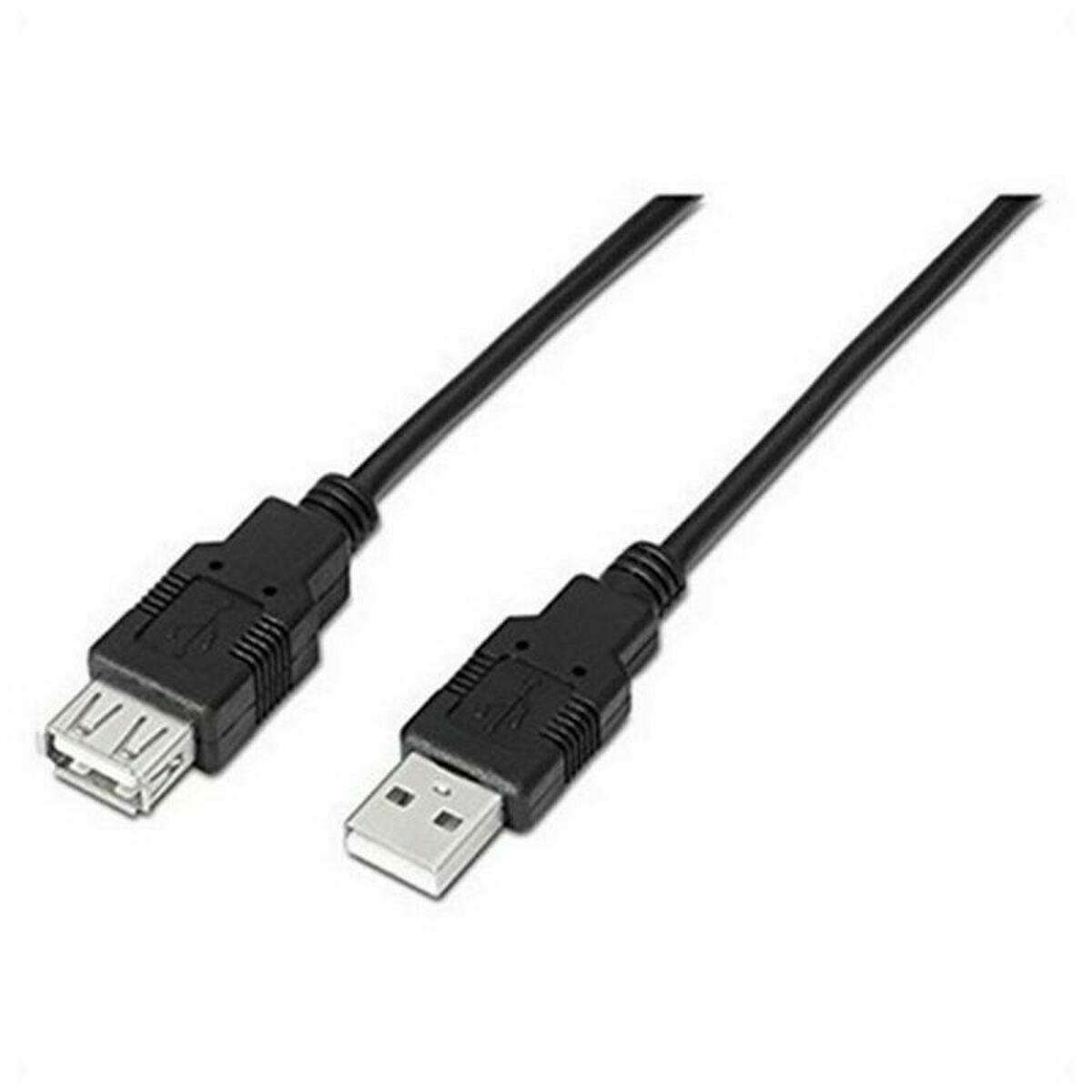 Cabo alongador TooQ FS20200M-B 1,8 m USB Preto 1,8 m