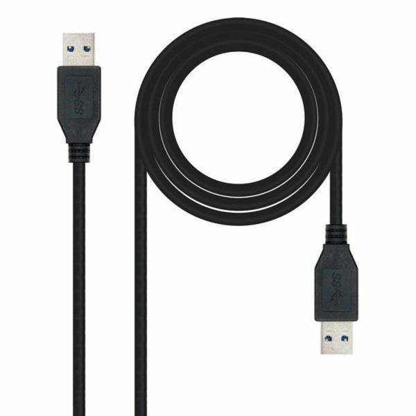 Cabo USB 3.0 A para USB A NANOCABLE 10.01.1002-BK Preto 2 m