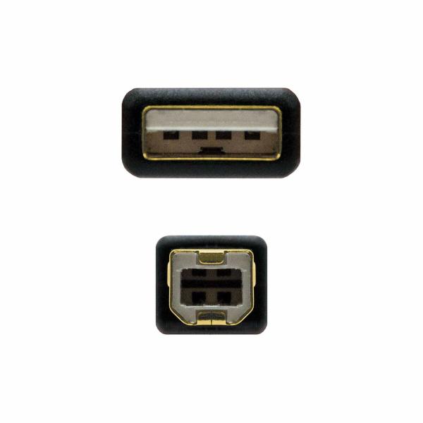 Cabo USB 2.0 A para USB B NANOCABLE 10.01.1203 Preto 3 m (1 Unidade)