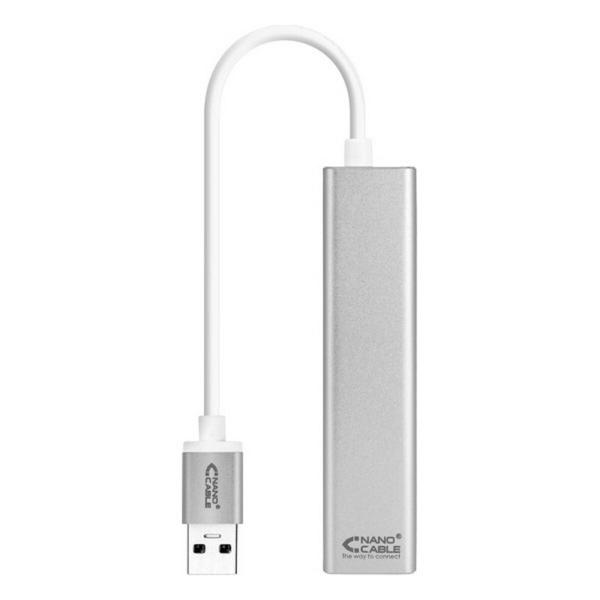 Conversor USB 3.0 para Gigabit Ethernet NANOCABLE 10.03.0403 Prateado