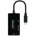 Adaptador USB-C para VGA/HDMI/DVI NANOCABLE 10.16.4301-ALL Preto 20 cm