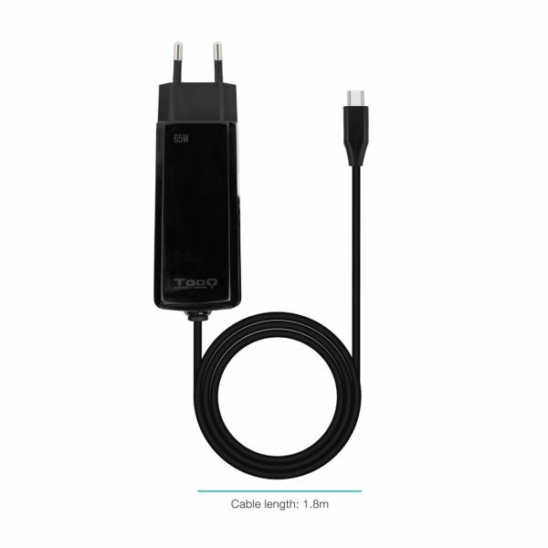 Carregador para Portátil TooQ GAN USB-C PD 65W Cúbico 65 W