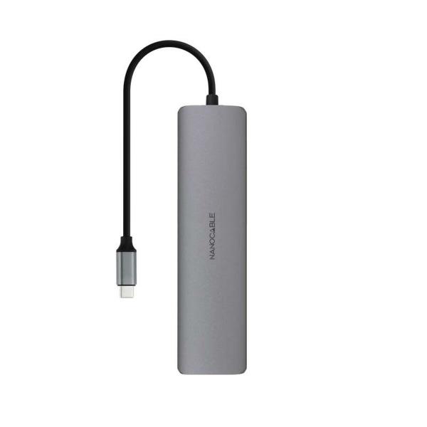 Hub USB NANOCABLE 10.16.4608 Cinzento 100 W 50 W