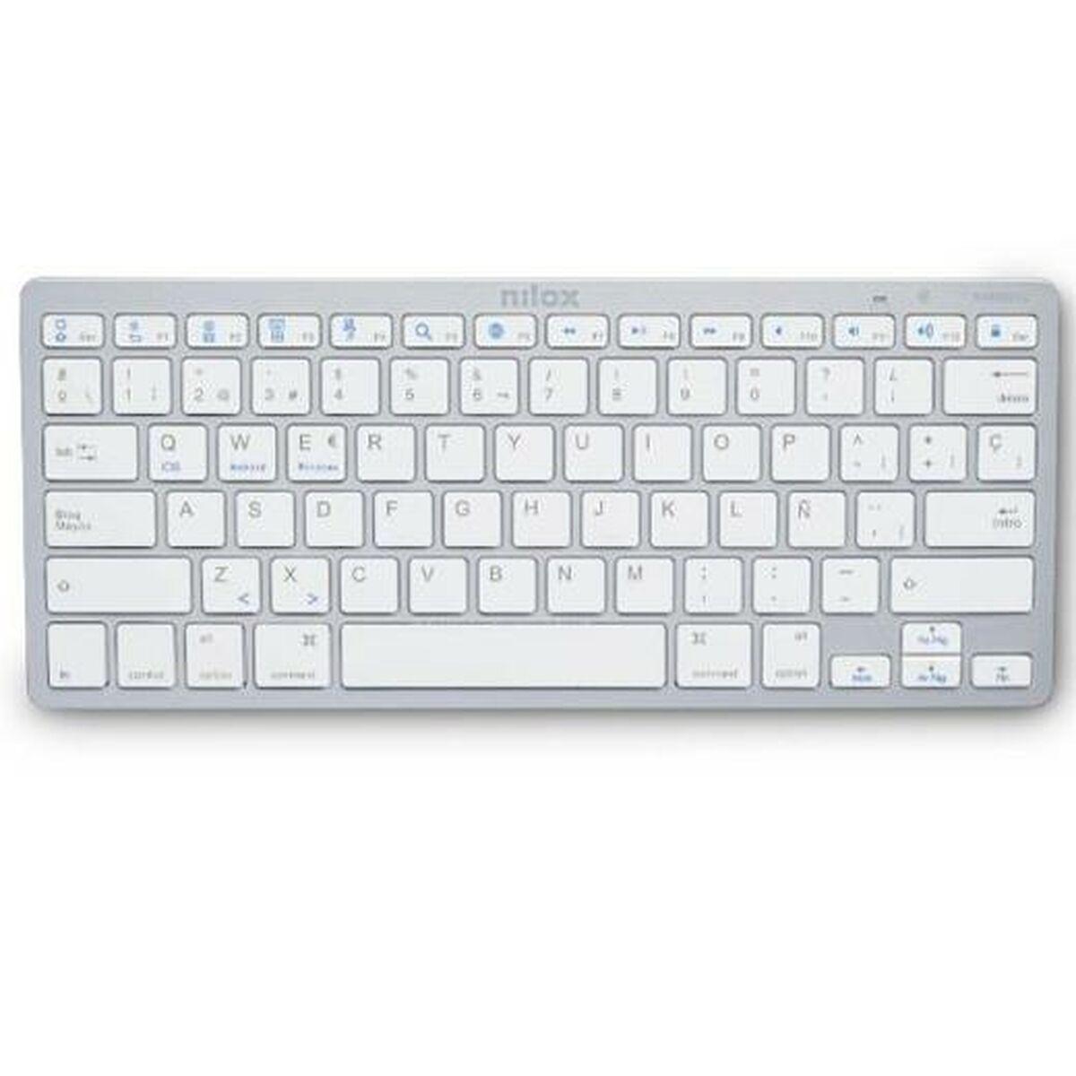 Teclado Nilox NXKB01S Branco Qwerty espanhol