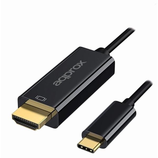 Cabo USB-C para HDMI approx! APPC52 Preto 4K Ultra HD