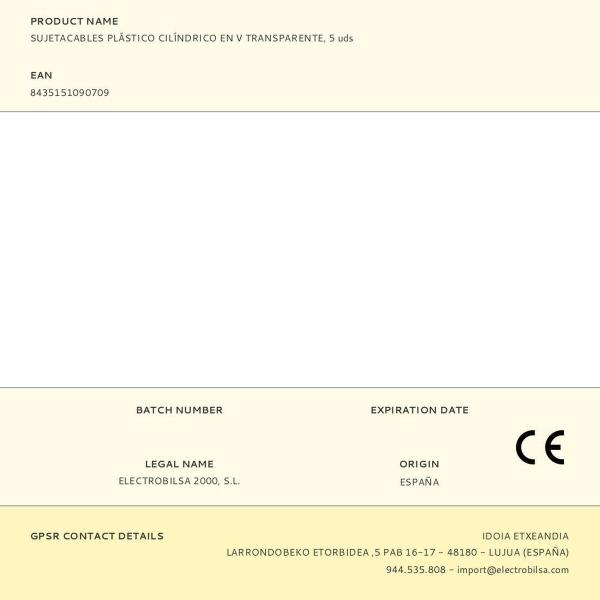 Suporte de cabos F-line Transparente Plástico 5 Unidades