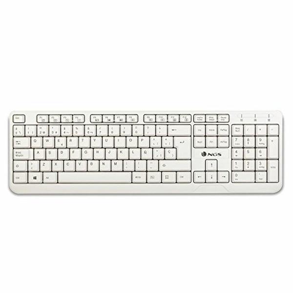 Teclado NGS Spike Branco Qwerty espanhol