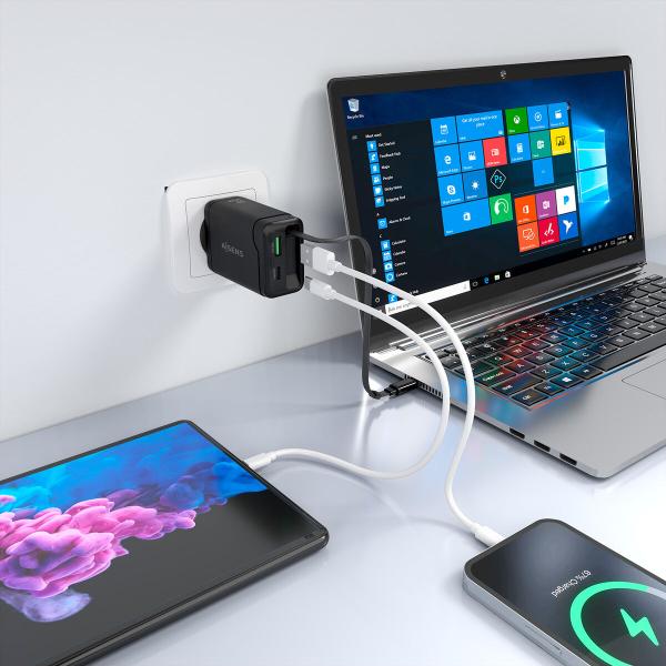 Carregador de Parede Aisens ASCH-65W3P071-BK Preto