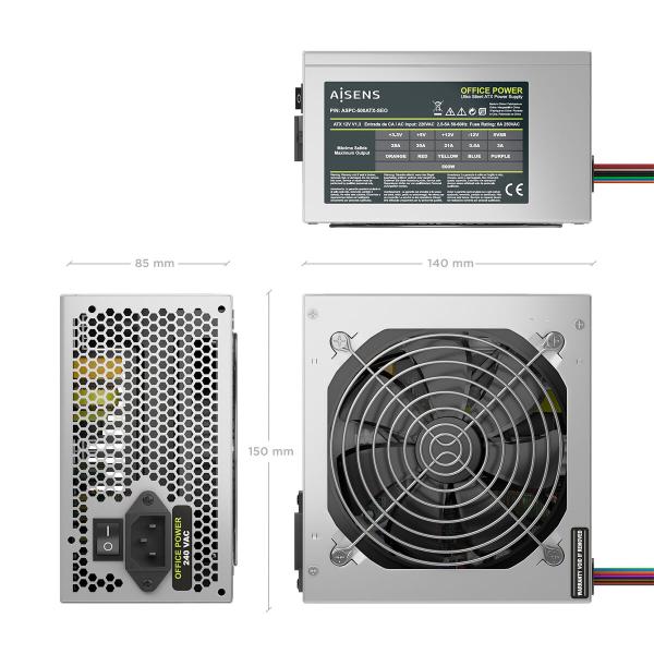 Fonte de Alimentação Aisens ASPC-500ATX-SEO ATX 500 W 50 W