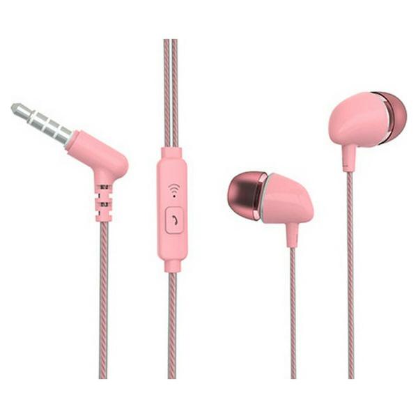 Auriculares com microfone TM Electron Cor de Rosa