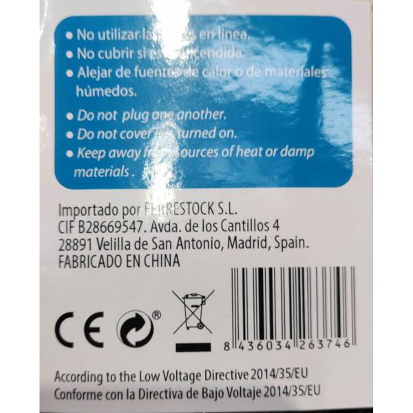 Extensão com 4 tomadas com interruptor TM Electron 3680 W