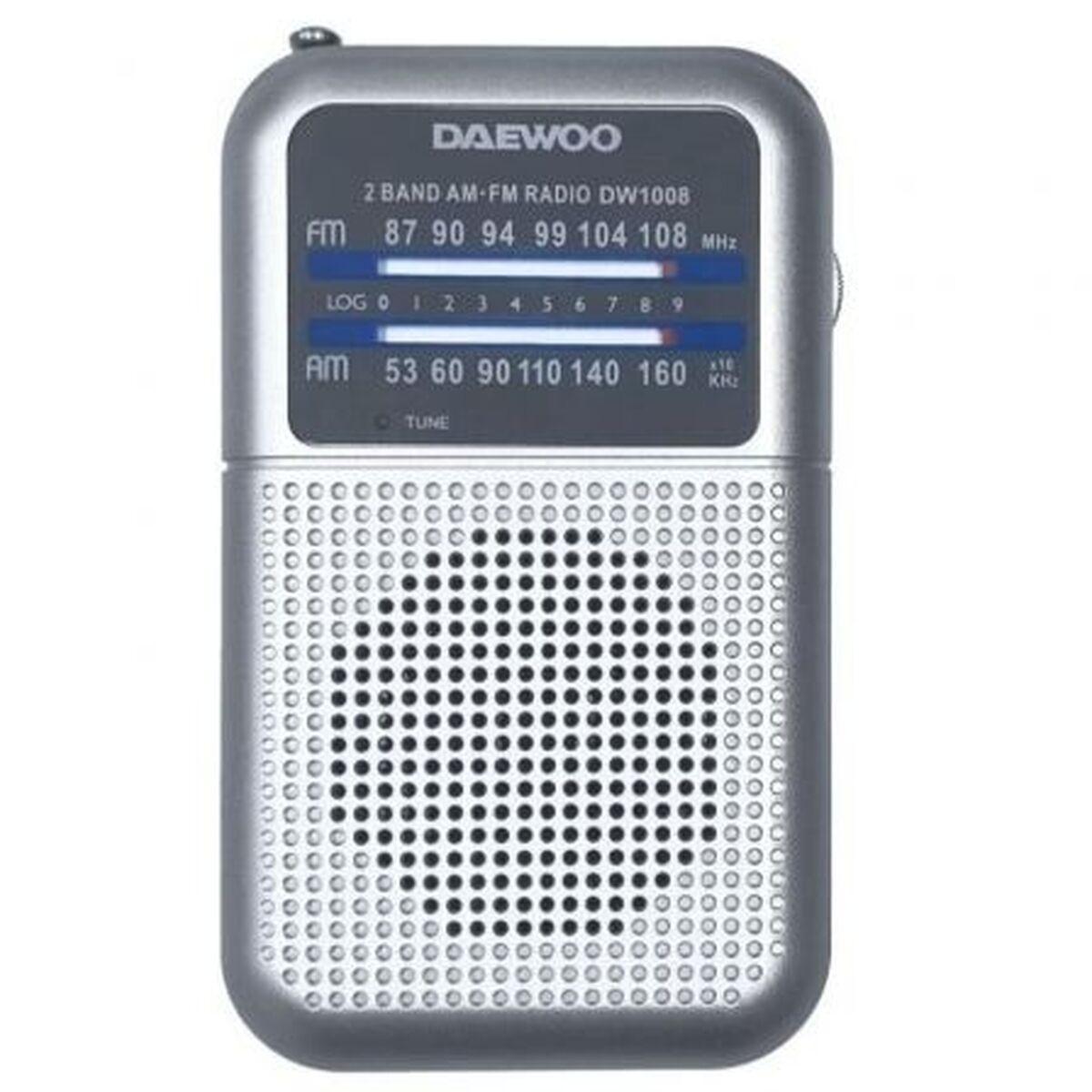 Rádio Portátil Daewoo DW1008SL Prateado AM/FM Retro