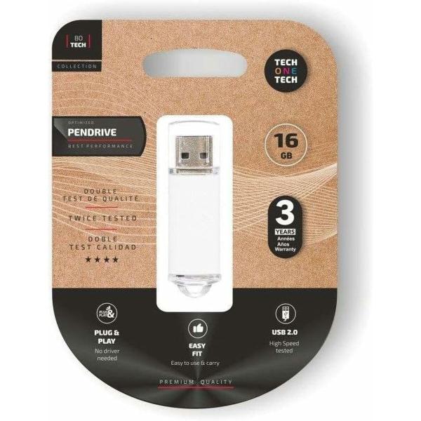 Memória USB Tech One Tech Basic Branco 16 GB