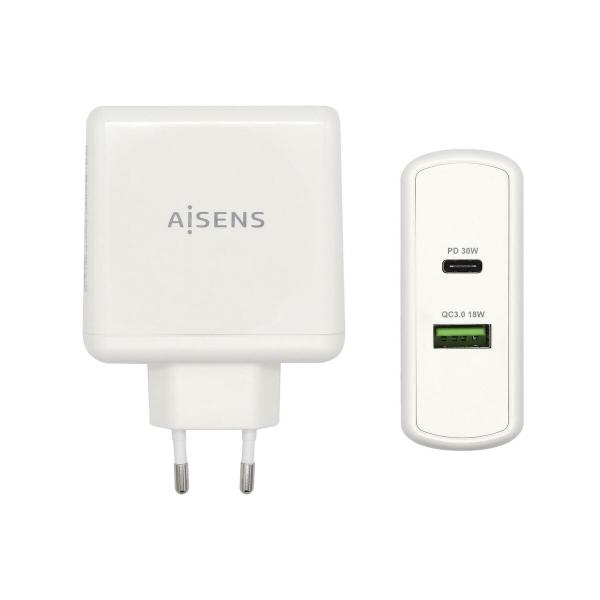 Carregador USB Parede Aisens PD 3.0 USB-C 57 W Branco