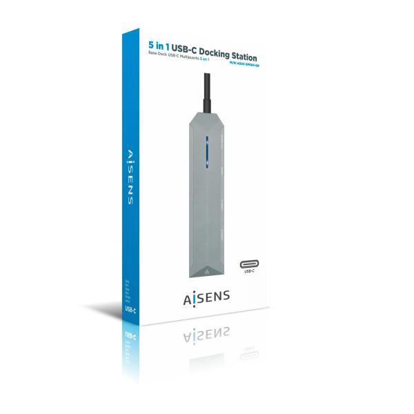 Hub USB Aisens ASUC-5P003-GR Cinzento 100 W