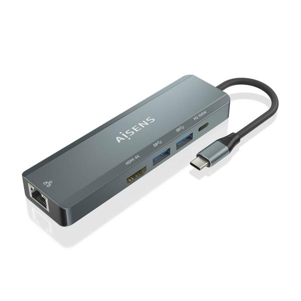 Hub USB Aisens ASUC-5P011-GR Cinzento