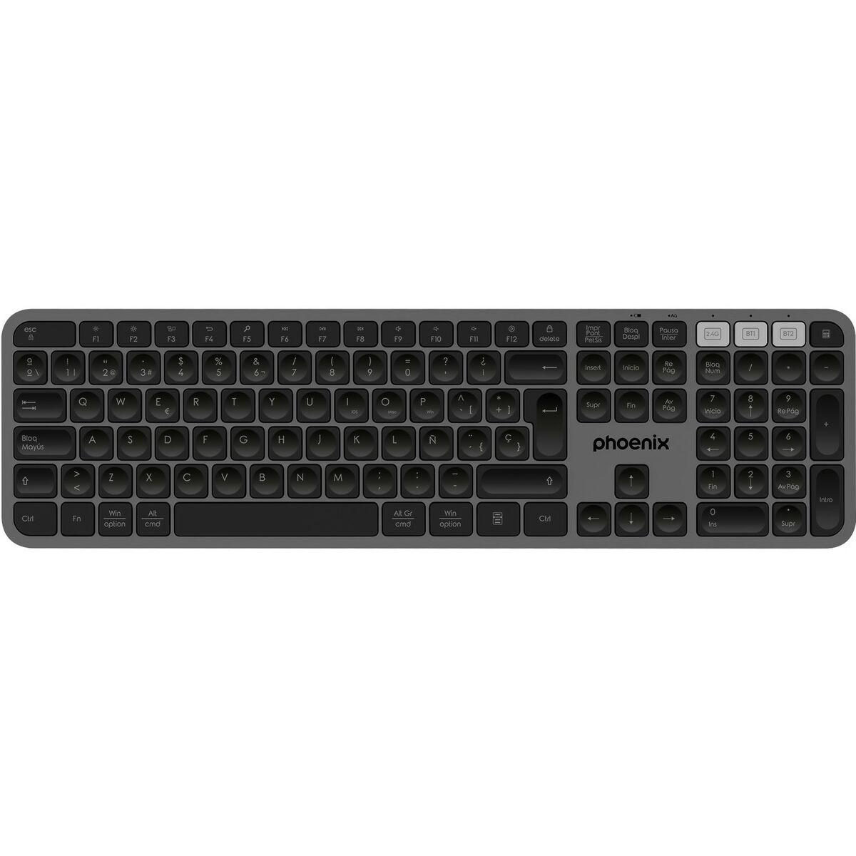 Teclado Bluetooth Phoenix K300 Cinzento Qwerty espanhol