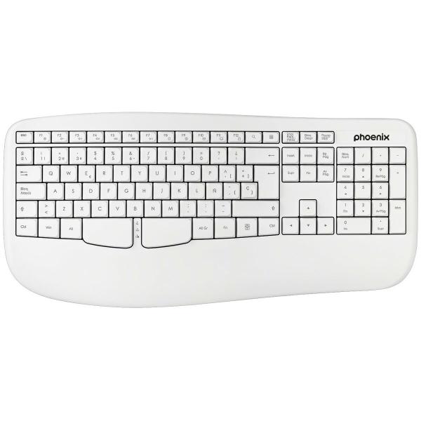 Teclado sem Fios Phoenix K201 Branco Qwerty espanhol