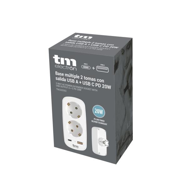 Tomada Parede com 2 Portos USB TM Electron 3.1