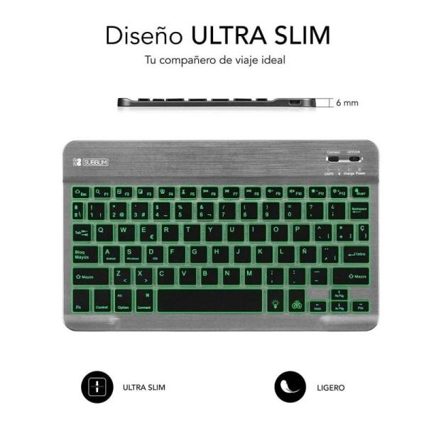 Teclado Bluetooth Subblim SUB-KBT-SMBL31 Cinzento Qwerty espanhol