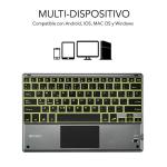 Teclado Bluetooth com Suporte para Táblete Subblim SUB-KBT-SMBT51 Cinzento Multicolor Qwerty espanhol