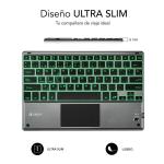 Teclado Bluetooth com Suporte para Táblete Subblim SUB-KBT-SMBT51 Cinzento Multicolor Qwerty espanhol