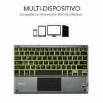 Teclado Bluetooth com Suporte para Táblete Subblim SUB-KBT-SMBT51 Cinzento Multicolor Qwerty espanhol