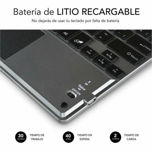 Teclado Bluetooth com Suporte para Táblete Subblim SUB-KBT-SMBT51 Cinzento Multicolor Qwerty espanhol QWERTY
