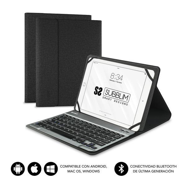 Capa para Tablet e Teclado Subblim SUB-KT2-BT0001 Preto Cinzento Qwerty espanhol