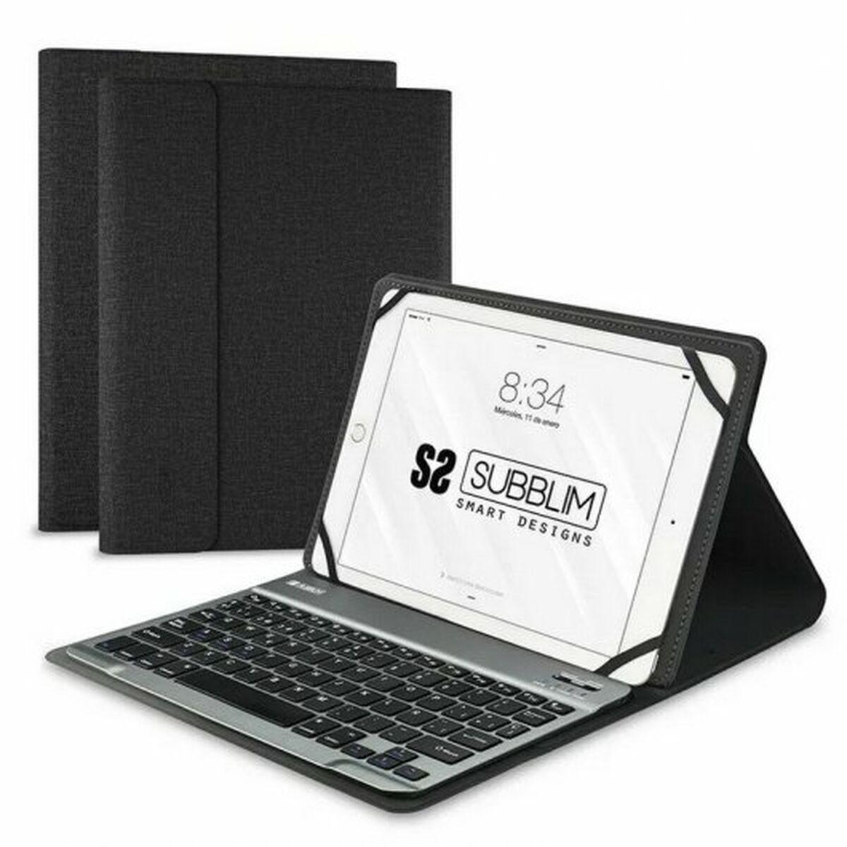 Capa para Tablet e Teclado Subblim SUB-KT2-BT0001 Preto Cinzento Qwerty espanhol